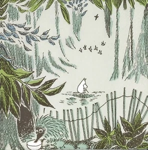 P699# 2 x Single Paper Napkins Decoupage Moomin Troll Jungle Life And Resting - Imagen 1 de 8