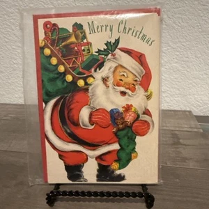 Vintage Hallmark Santa Christmas w/Sack Toys Pack Of 6 Cards & Envelopes - Picture 1 of 8