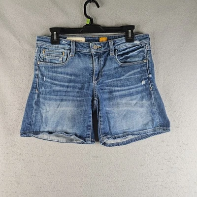 Pantalones Cortos de Jean Anthropologie Pilcro Para Mujer 27 Calce Estable Elastizados Envejecidos Básicos Foto 1 de 4