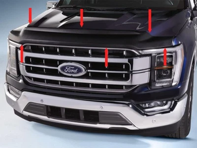 Genuine 2021-2024 Ford F-150 Aeroskin II Textured Hood Deflector VML3Z16C900B Foto 1 de 4
