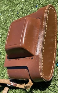 Vintage braun Leder 7" Kameratasche mit Trageriemen - Mid-Century 35mm Rangefinder - Bild 1 von 4