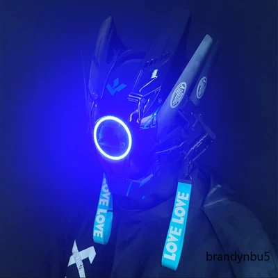 Cyberpunk Style Mechanical Tactical Luminous Mask Cosplay Party Prop Gift NEW - Image 1 of 4