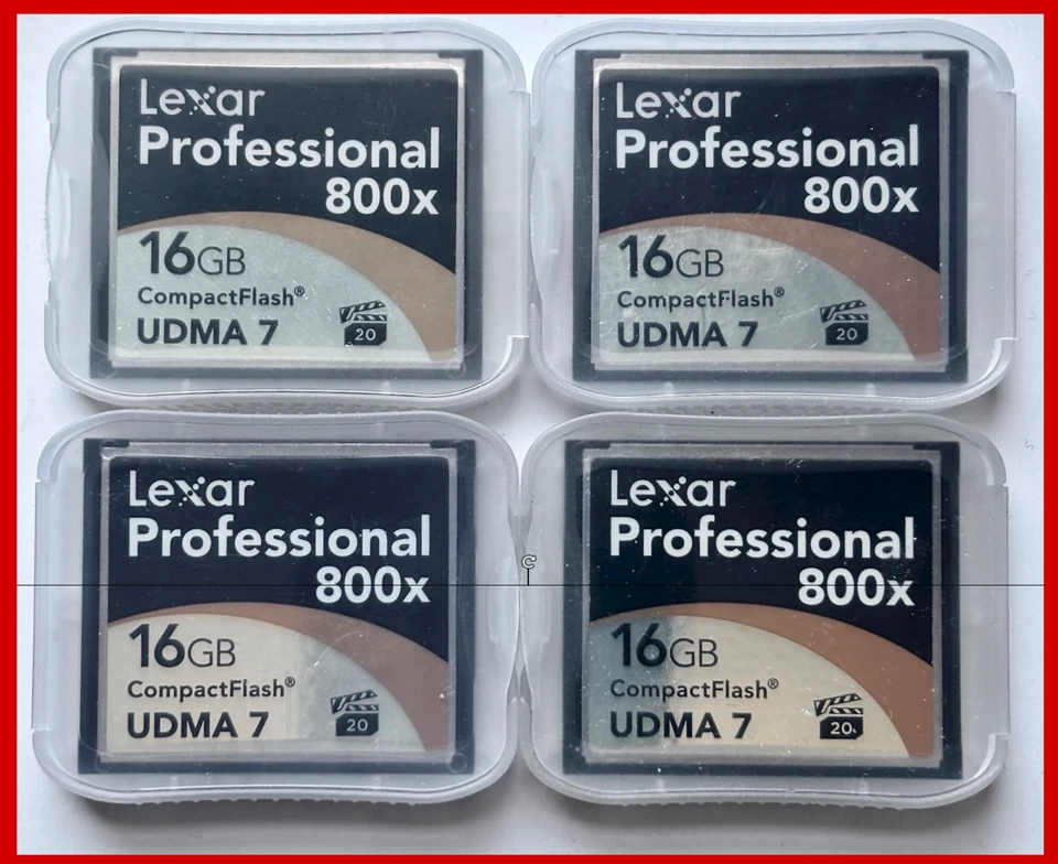 LEXAR 16GB 800X set of FOUR compact Flash Memory Cards - Image 1 of 1