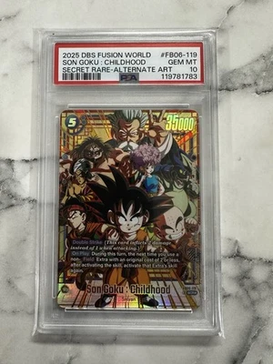 Son Goku : Childhood FB06-119 Super Alternate Art Dragon Ball Card PSA 10 - Image 1 of 2