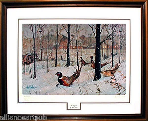 THE BLIZZARD - Rare Pheasants Forever Print of the Year (1986 ) s/n by Les Kouba - Picture 1 of 3