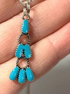 Native Symbol of Raindrops Vintage Pendant Silver D-905 - Picture 1 of 3