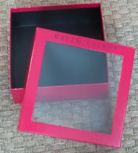 NEW Empty GIFT BOX Ralph Lauren PARFUME FRAGRANCE Red w/ Clear Window NEW  - Picture 1 of 9