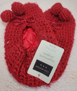 Ciabatte Covington con pinze Sears TG. Pantofole in maglia rossa S/M nuove con etichetta Pom-poms - Foto 1 di 6