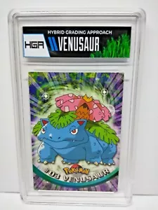 Tarjeta Pokémon Venusaur Topps #3 Serie de Animación de TV 1 LOGOTIPO AZUL #03 TARJETA DE PC HGA - Imagen 1 de 3