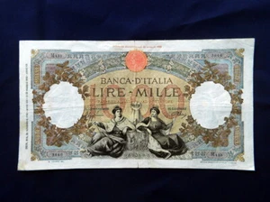 1942 ITALIEN SELTENE EXTRA GROSSE BANKNOTE 1000 LIRE PK63 REGINE DEL MARE - Bild 1 von 2