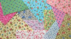 Small Floral Flower fabric Pack remnants patchwork bundle 100%cotton 6"sq approx - Picture 1 of 1