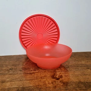 Tupperware Red Classic Servalier Salad Cereal 16 Oz Bowls #890 with lids NEW - Picture 1 of 7