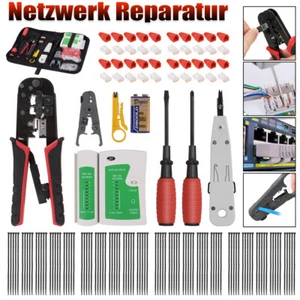 Netzwerk Reparatur Werkzeug LAN Elektronik Crimpzange RJ45/11/12/CAT5e Stecker - Bild 1 von 12