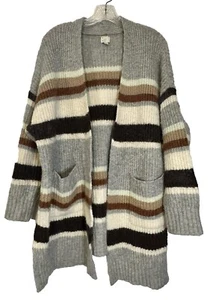 Cárdigan cálido a rayas a New Day para mujer tonos tierra boho talla grande suéter XXL - Imagen 1 de 9