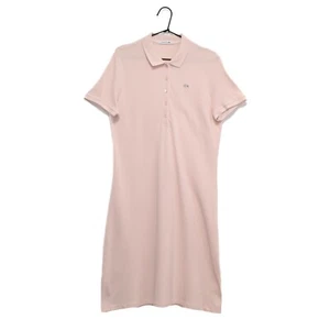 Lacoste Women’s Pink Collared Polo Long Dress Size 46 - Picture 1 of 7