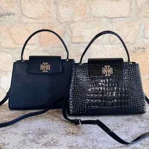 Tory Burch Britten Black Small Satchel Crossbody Plain/embossed leather option - Picture 1 of 37