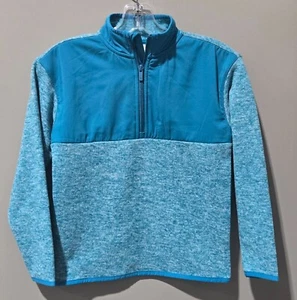 All in Motion Heather Teal Green 1/4 Zip Fleece Sweatshirt -- Boys' Small 6/7 - Picture 1 of 8