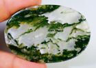 129 CT NATURAL GREEN TREE MOSS AGATE OVAL CABOCHON PENDANT GEMSTONE EX-187