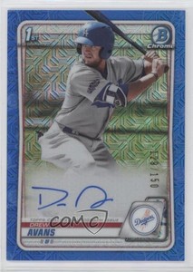 2020 Bowman Chrome Prospect HTA Choice Blue Mojo Refractor /150 Drew Avans Auto