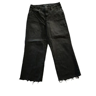 Wild Fable Distressed Denim Jeans Raw Hem Size 12 Black High Rise - Image 1 of 4