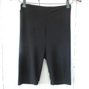 New Pretty Little Thing Biker Bike Shorts 6 S M High Waisted Black Slinky - Picture 1 of 5