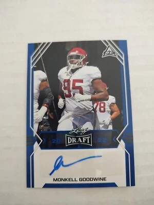 2022 Leaf Draft - Autographs Blue #BA-MG2 Monkell Goodwine (AU, RC)(JGA) - Image 1 of 2