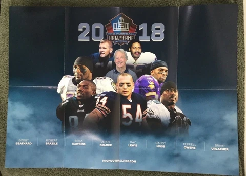 2018 Pro Football Hall Of Fame Enshrinement Poster Brian Urlacher Bears Cover