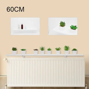 60cm White Radiator Cover Shelves Easy Fit MDF Wood Shelf Including Brackets - Picture 1 of 12