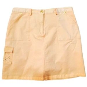 Hearts of Palm cotton blend peach silver stud cargo pocket skort mini skirt 10 - Picture 1 of 11