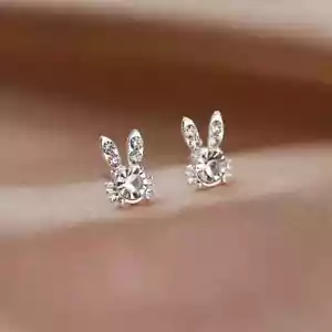 Easter Rabbit Earrings Cute Sweet Ear, Alloy, for Holidays and Parties - Picture 1 of 7