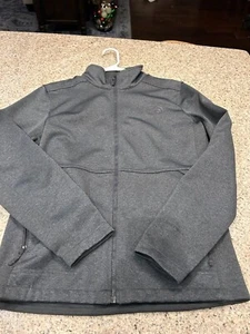 North Face Sweater Adult Medium Gray Logo Mens Windwall Zip Up  MINT - Picture 1 of 2