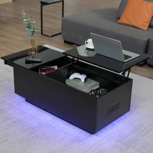 Livingroom Lift Top Coffee Table w/ Charging Station Compartment Storage  - Picture 1 of 15