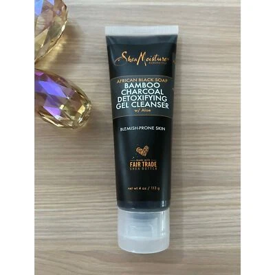 Limpiador en gel de carbón de bambú jabón negro africano SheaMoisture, 4 oz Foto 1 de 3
