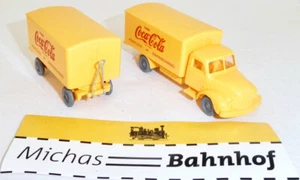 Coca Cola Magirus Arancione Giallo Rimorchio Camion IMU Replica Serie 1:87 H0 # - Foto 1 di 2