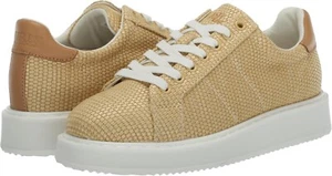 LAUREN RALPH LAUREN SZ. 10 B ANGELINE NATURAL /BUFF SNEAKERS SHOES RTL $120 NIB - Picture 1 of 8