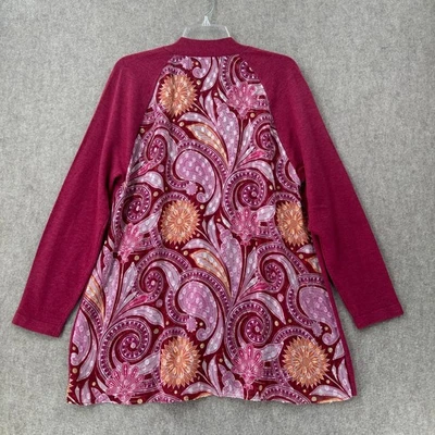 Suéter Cárdigan Suave Surroundings Paisley Gasa Espalda Frente Abierto Talla PL Foto 1 de 4