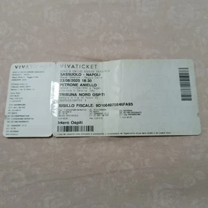 BIGLIETTO " SASSUOLO -NAPOLI " - 23/08/2025 - TRIBUNA NORD OSPITI - USATO - - Foto 1 di 1