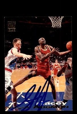 Signed Basketball Card Auto Stacey Augmon 1993-94 Stadium Club #310 Hawks - Image 1 of 2