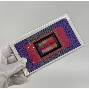 Hot Flash Mama handgefertigte Scheckbuch Geldbörse lila rosa Sammelalbum Papier - Bild 1 von 8