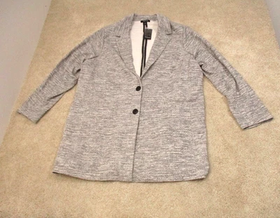 Nuevo con etiquetas Blazer Torrid para mujer Plus 3X Texturizado Novio Tejido Trench Jacket Gris Foto 1 de 4