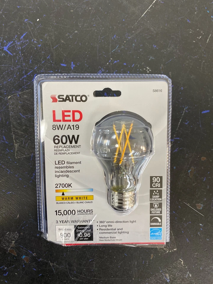 Satco S8616 Medium Bulb in Light Finish, 4.13 inches, Unknown, Clear - Image 1 of 1
