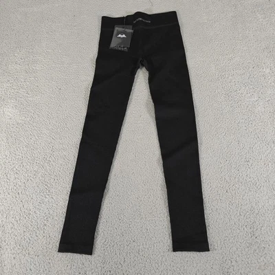 Pantalón deportivo Civil Regime Now Or Never para mujer mediano negro acanalado elástico leggings Foto 1 de 4