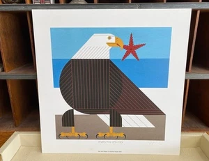 Charley Harper Stars and Stripes Bald Eagle Lithograph Art Print 2003 Patriotic - Picture 1 of 6