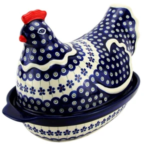 Polish Pottery Hen Covered Baker - Polish Stoneware by Zaklady Boleslawiec - Picture 1 of 5