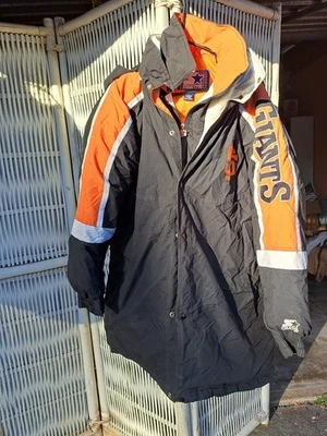 Vintage San Francisco GIANTS Starter Puffer Full Zip With Hoodie XL Jacket MLB - Image 1 of 4