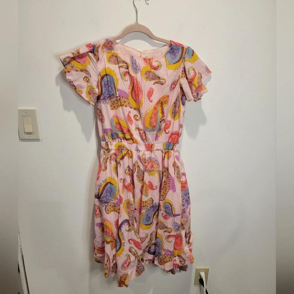 Crewcuts girls size 16 pink with paisley print fit&flare dress - Image 1 of 4