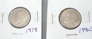 Two 5-Drachmas Coins, Greece, 1978 + 1980 5 Apaxmh - Picture 1 of 7