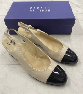 NIB Stuart Witzman Tipin Pan Nappa Sling Back Wedge Size: 9 - Image 1 of 4
