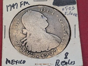 1797 MoFM Colonial Mexico 8 Reals Silver Pillar Dollar No Chop Marks 250259 - Picture 1 of 3