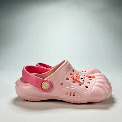 Kids Pink Slide Slip On Breathable Cute Clogs Sandals Charms Girl's Size 29 11.5 - Image 1 of 4